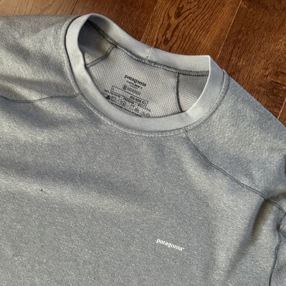 VINTAGE Patagonia Men's Gray Capilene Shirt - Large